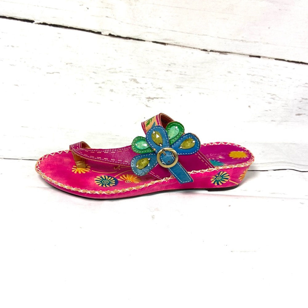 Spring Step Shoes Women’s 41 US 9.5-10 Pink Botanical Sandals Slides.
